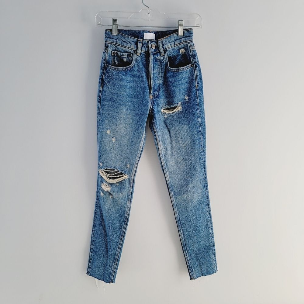 Boyish Revolve Womens 22 Billy Far Country Distressed Button Fly Jeans - Picture 16 of 16